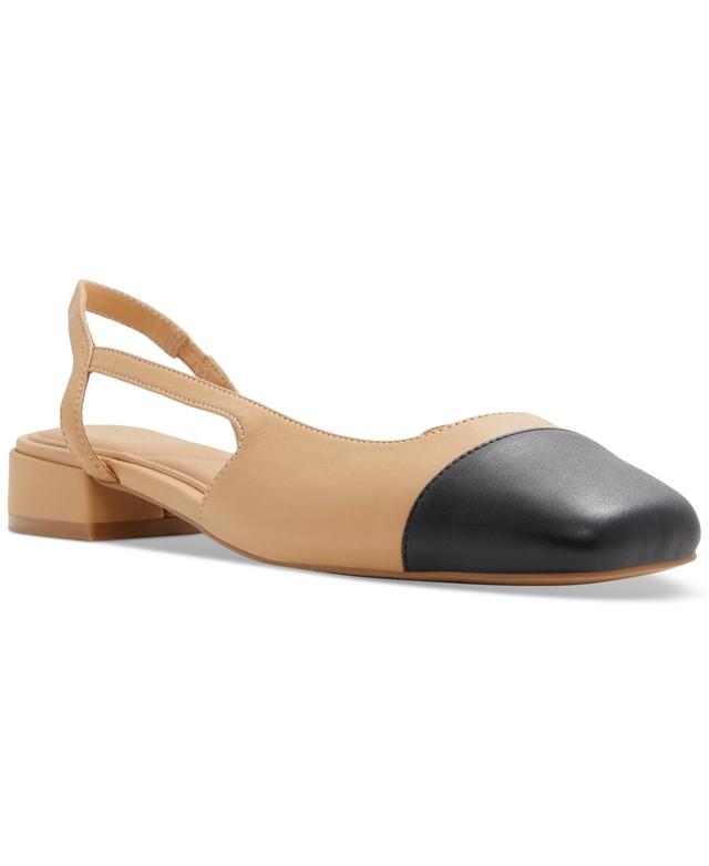 Aldo Womens Amandine Slingback Cap Toe Block-Heel Flats Product Image