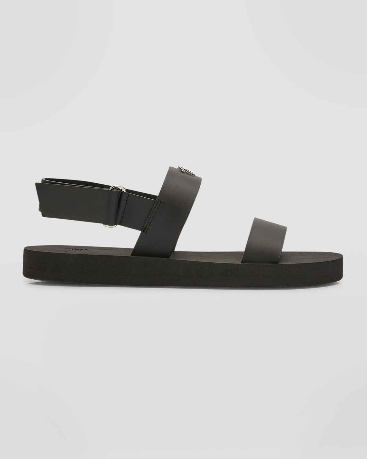 Giuseppe Zanotti Men's GZ Saiph Leather Sandals - Size: 40 EU (7D US) - CIOCCO Product Image