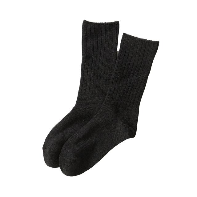 Dress Casual Wool Socks - Charcoal Product Image