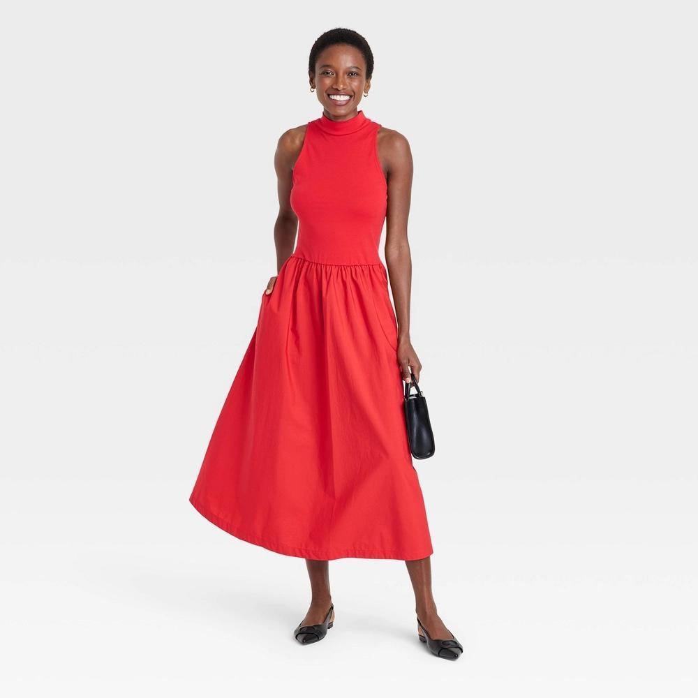 Women's Maxi A-Line Dress - A New Day™ Red XL Product Image