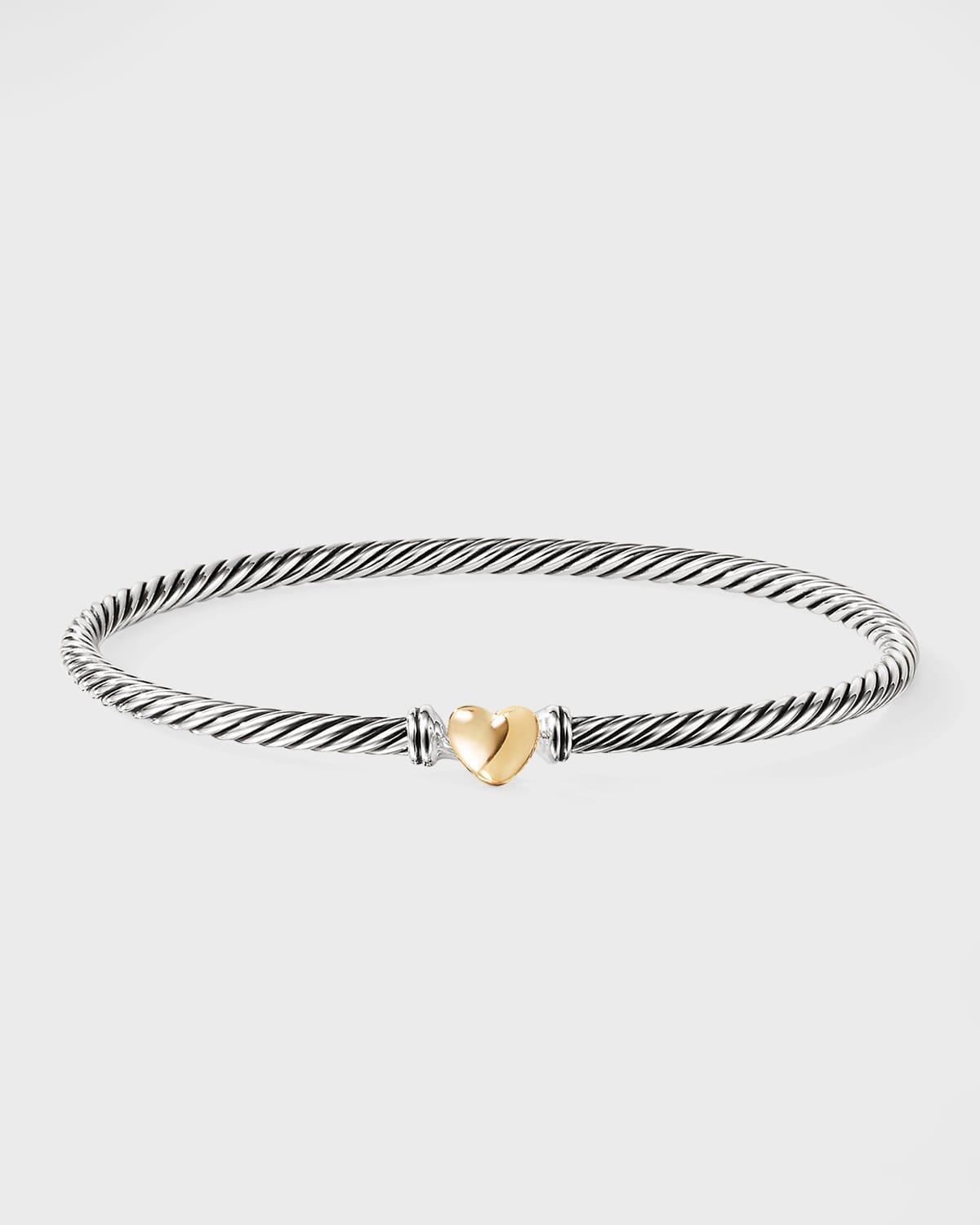 Womens Cable Collectibles Heart Bracelet in Sterling Silver Product Image