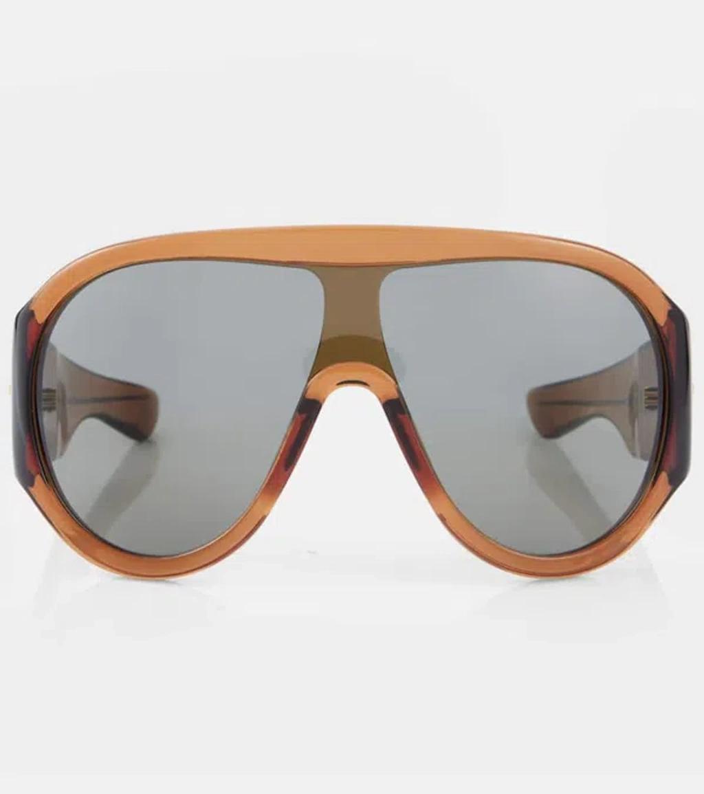 Mask Oversized Sunglasses In Brown Product Image