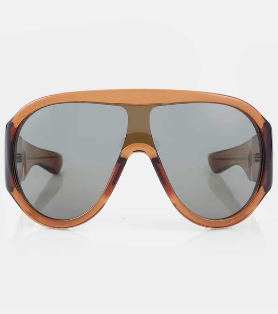 Mask Oversized Sunglasses In Brown Product Image