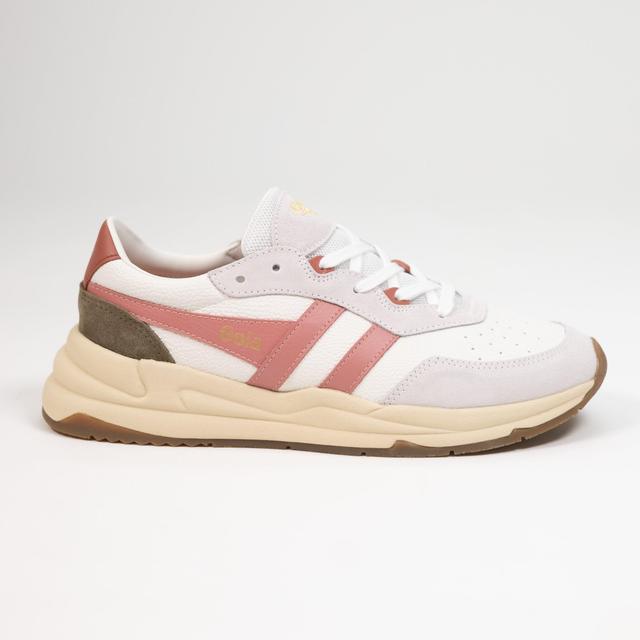 Gola Classics Women's Saturn Sneakers - White/Coral Pink/Khaki Product Image