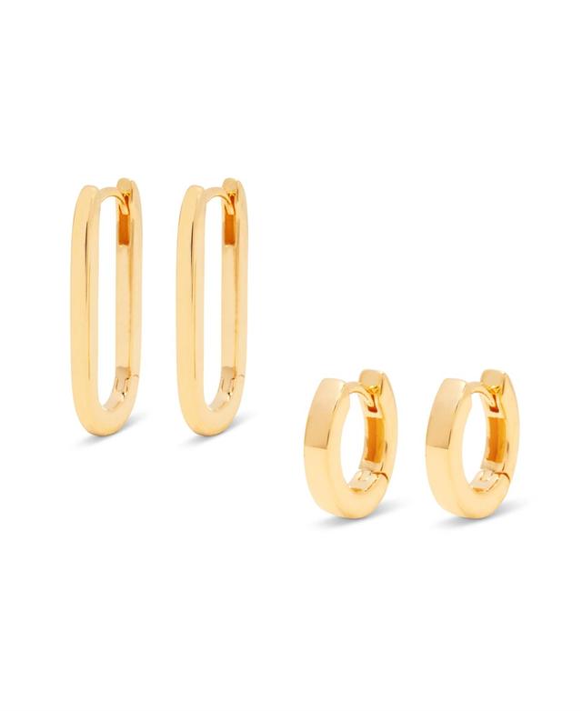 Womens Abigale 14K-Yellow-Gold Vermeil 2-Pair Hoop Earring Set Product Image