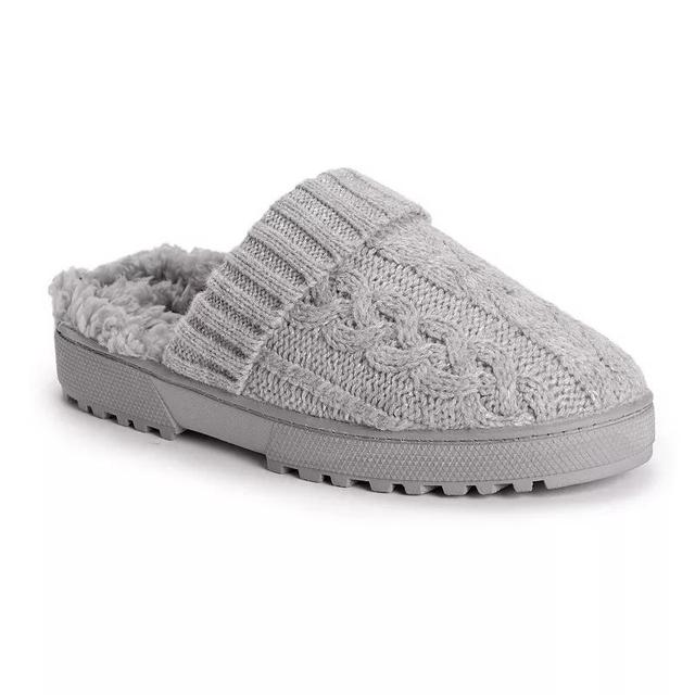 Womens MUK LUKS Minette Faux Fur Clog Slippers Medium Gray Grey Product Image