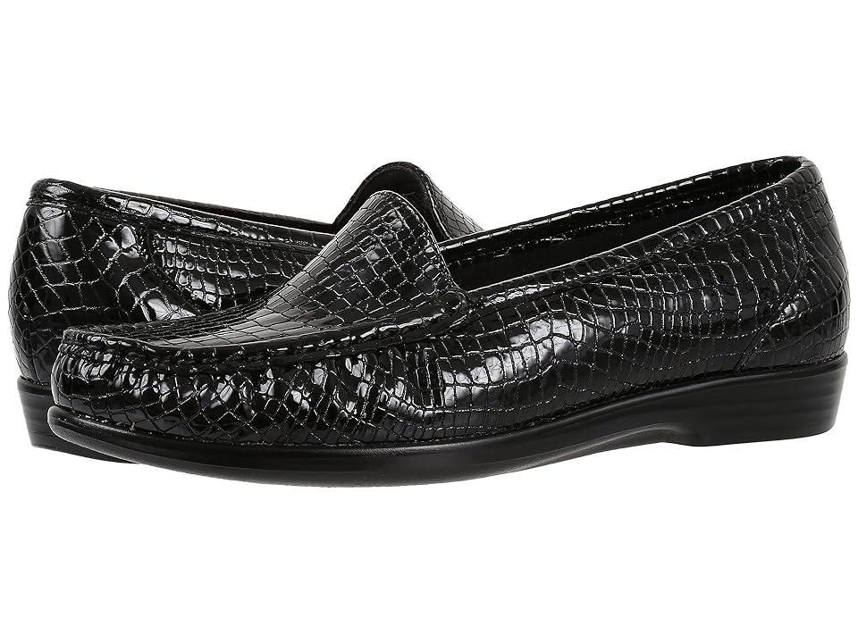 SAS Simplify Crocodile Embossed Leather Moccasin Loafers Product Image