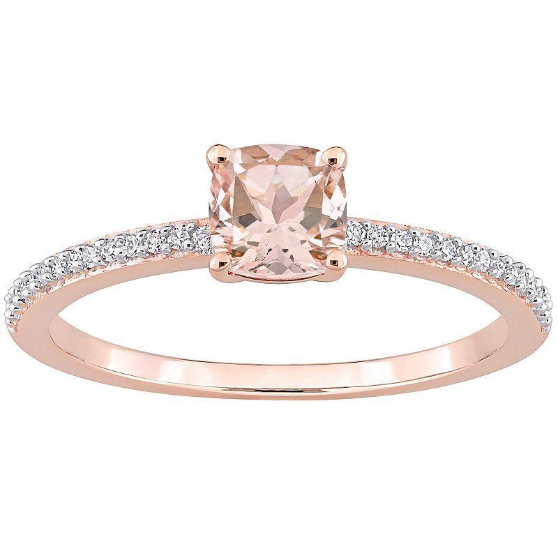 Stella Grace 10k Rose Gold Morganite & Diamond Accent Promise Ring, Womens Pink Product Image