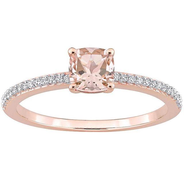 Stella Grace 10k Rose Gold Morganite & Diamond Accent Promise Ring, Womens Pink Product Image