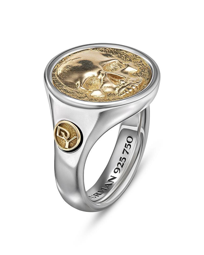 David Yurman Mens Life & Death Duality Signet Ring in Sterling Silver with 18K Yellow Gold Product Image