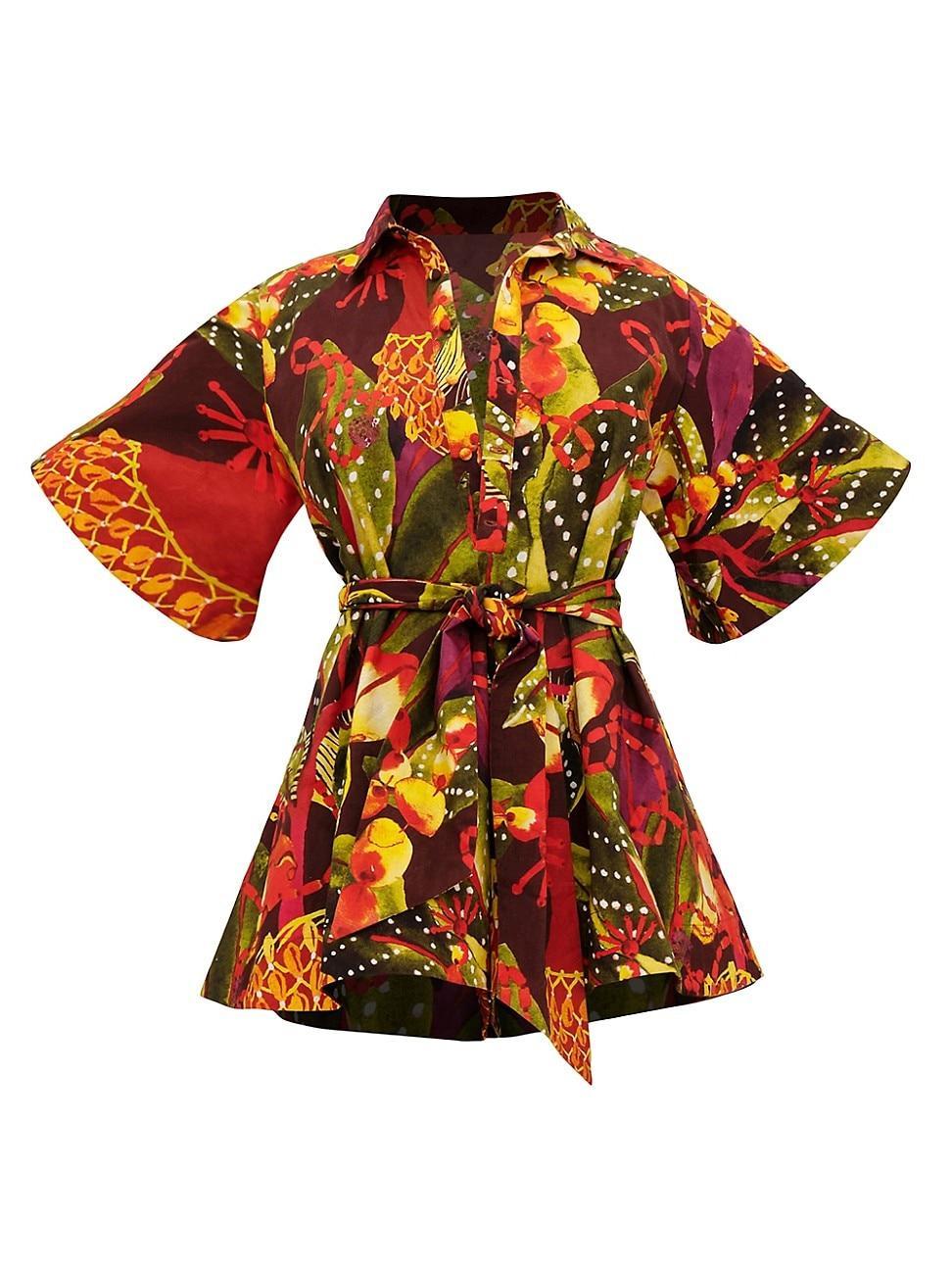 Womens Shanti Printed Cotton Romper Product Image