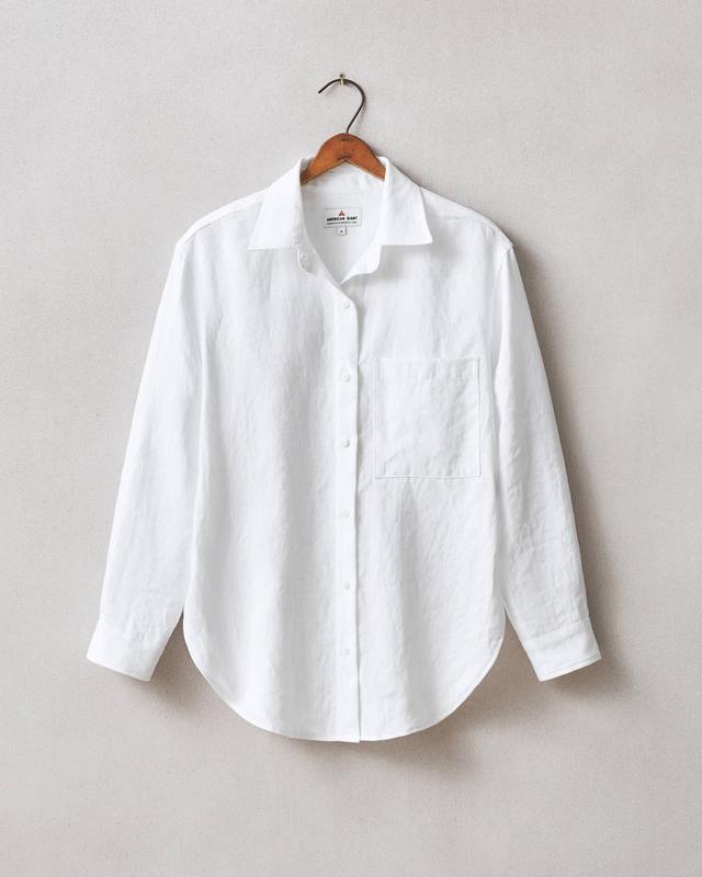 Easy Linen Long Sleeve Shirt - Optic White Product Image