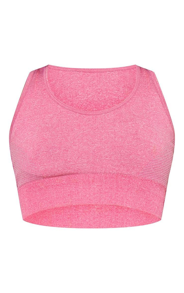 Pink Padded Seamless Sports Bra Product Image