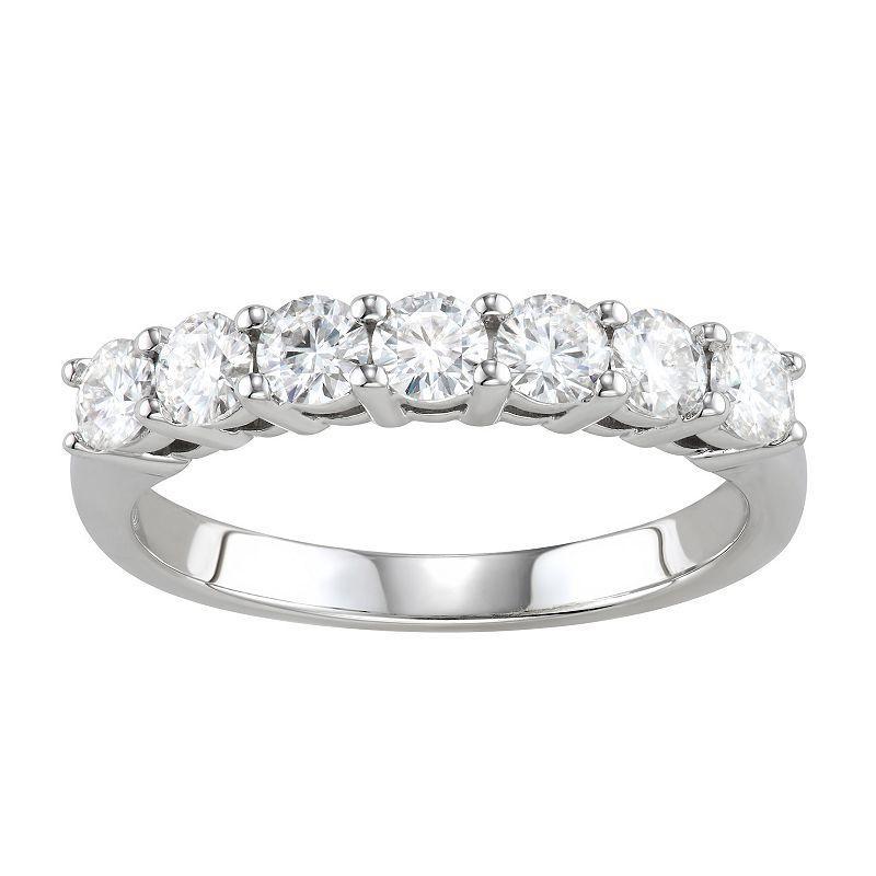 Charles & Colvard Lab Created Moissanite Seven Stone Band, Gold, 9 Product Image