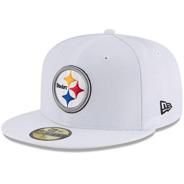 Mens New Era White Pittsburgh Steelers Omaha 59FIFTY Fitted Hat Product Image