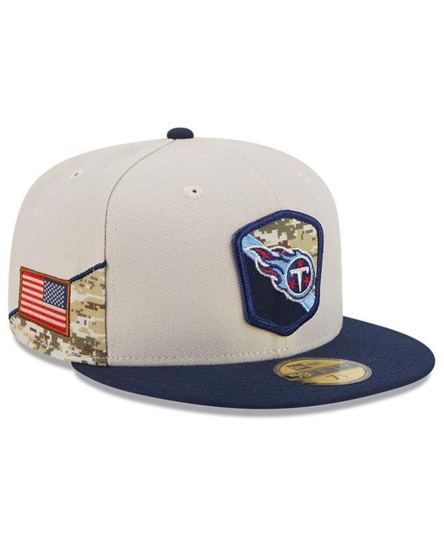 Mens New Era Stone/Navy Tennessee Titans 2023 Salute To Service 59FIFTY Fitted Hat Product Image