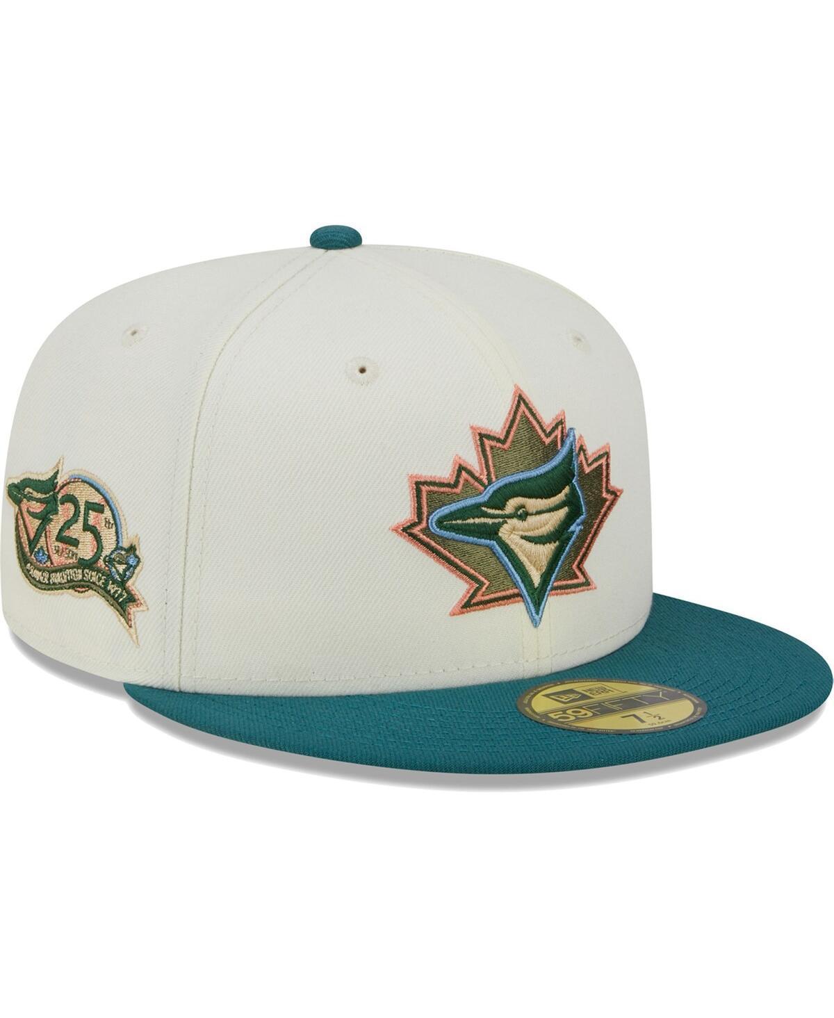 Mens New Era Cream Toronto Blue Jays Chrome Evergreen 59FIFTY Fitted Hat Product Image