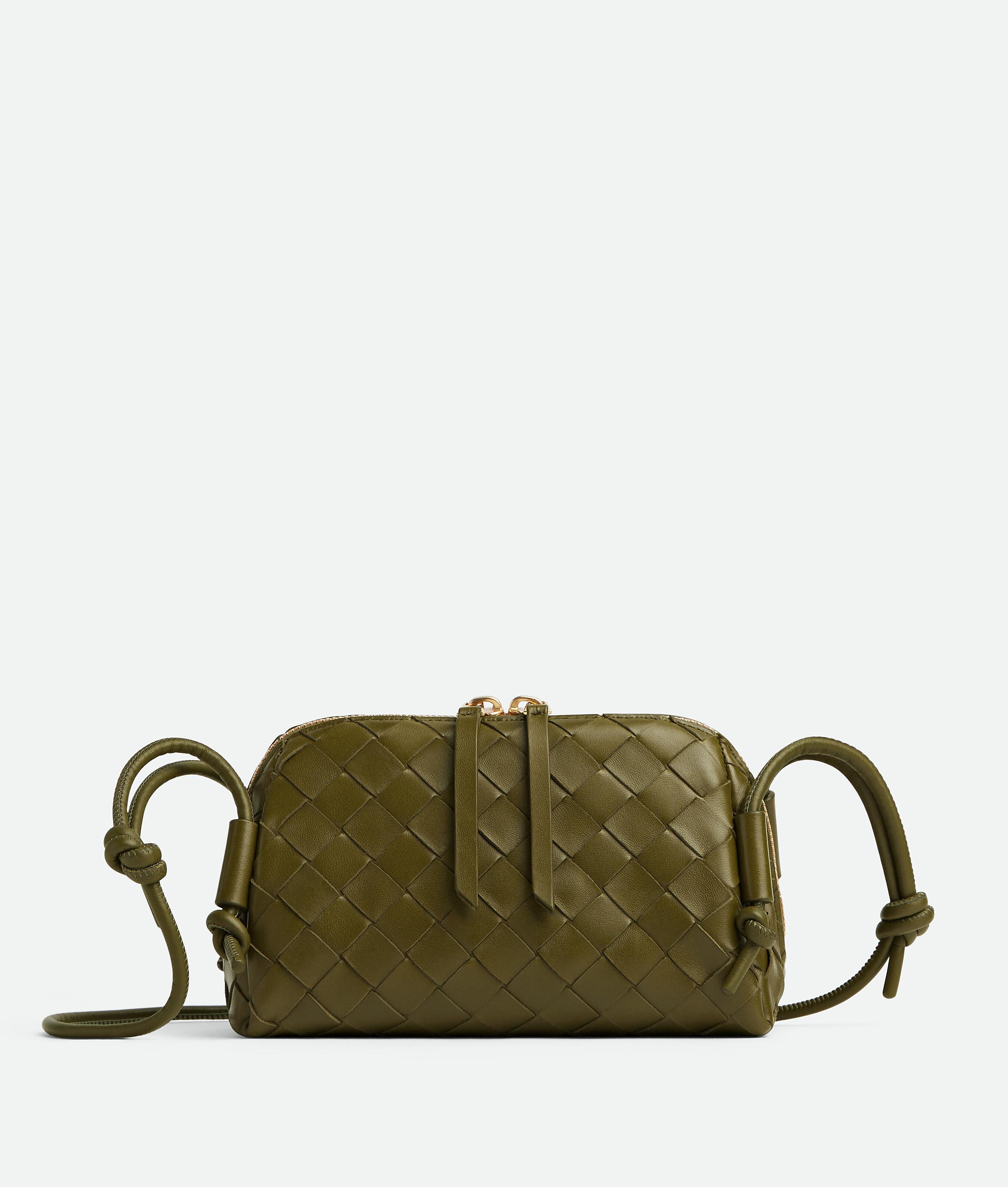 Women's Intrecciato Concert Pouch in Olive oil Product Image