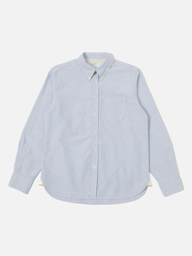 Universal Works Daybrook Shirt in Blue Oxford Stripe Product Image