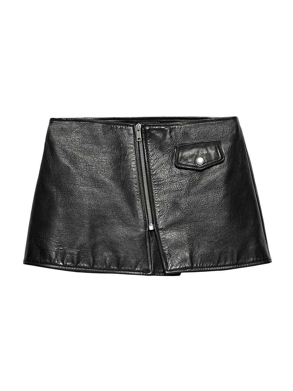 Womens Leather Mini Skirt Product Image