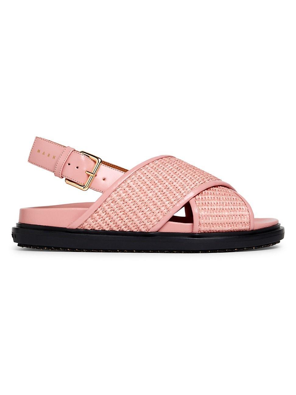 Womens Raffia Criss-Cross Sandals Product Image