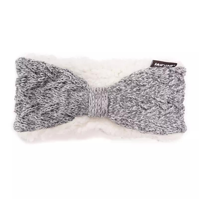 Womens MUK LUKS Butterfly Cable Headband, Ebony Dk Gray Grey Product Image