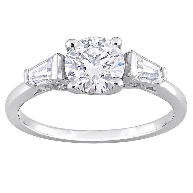 Stella Grace Sterling Silver Lab-Created Moissanite 3-Stone Ring, Womens White Product Image