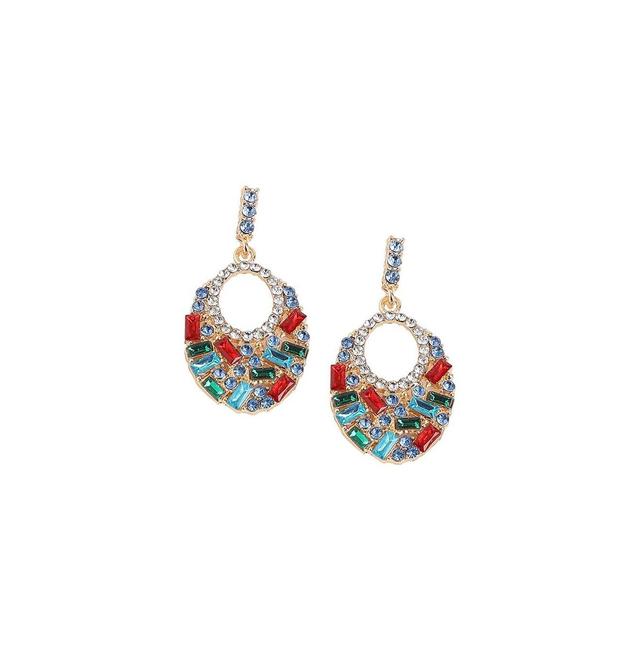 Sohi Womens White Stone Drop Earrings Product Image