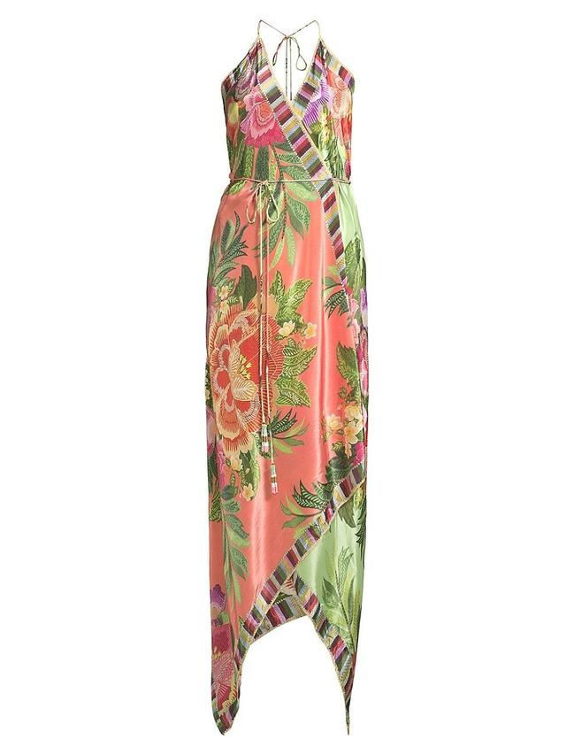 FARM Rio Flower Scarves Cover-Up Wrap Dress Product Image