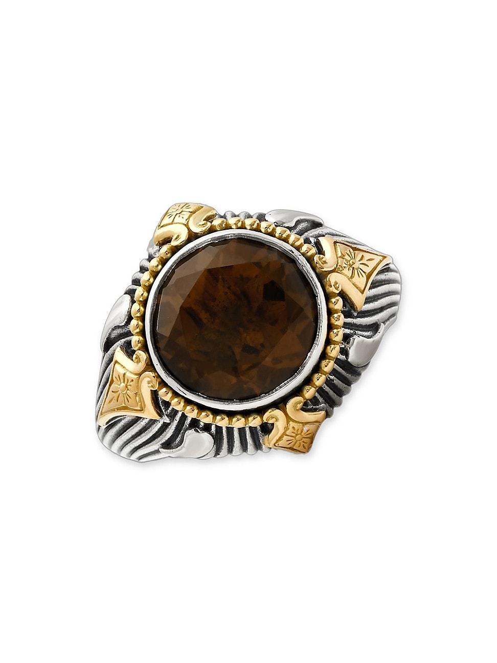 Womens Delos 2.0 Nous 18K Gold, Sterling Silver & Smoky Quartz Ring Product Image