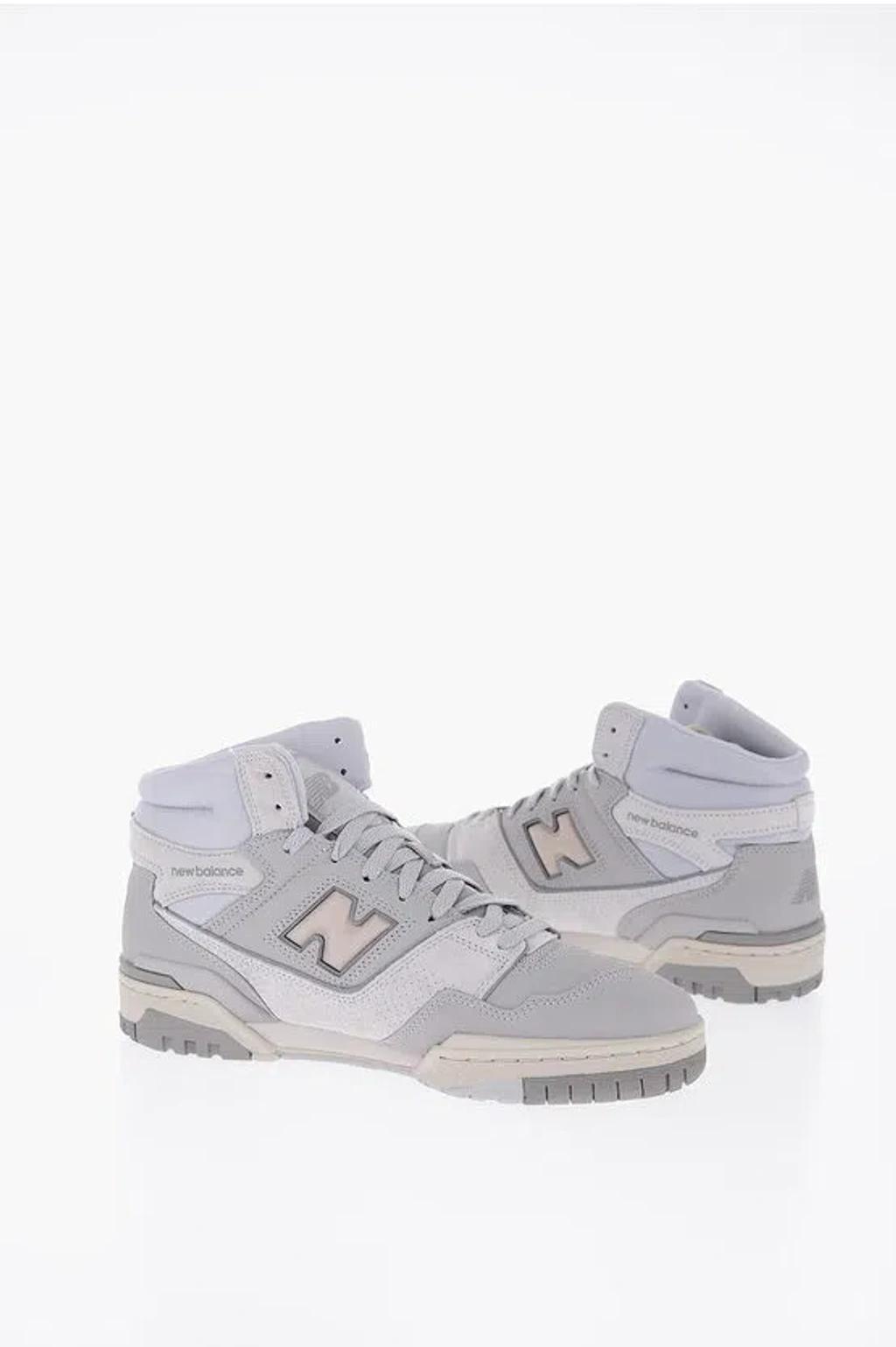 NEW BALANCE Ton-on-ton Leather High Top Sneakers In Gray Product Image