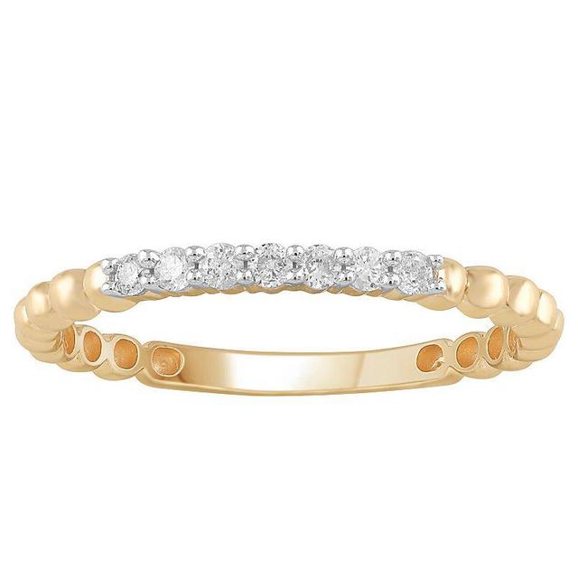 10k Gold 1/8 Carat T.W. Diamond Stackable Band Ring, Womens White Product Image