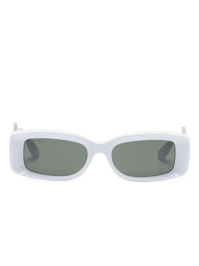 Rectangle-frame Sunglasses In Blue Product Image