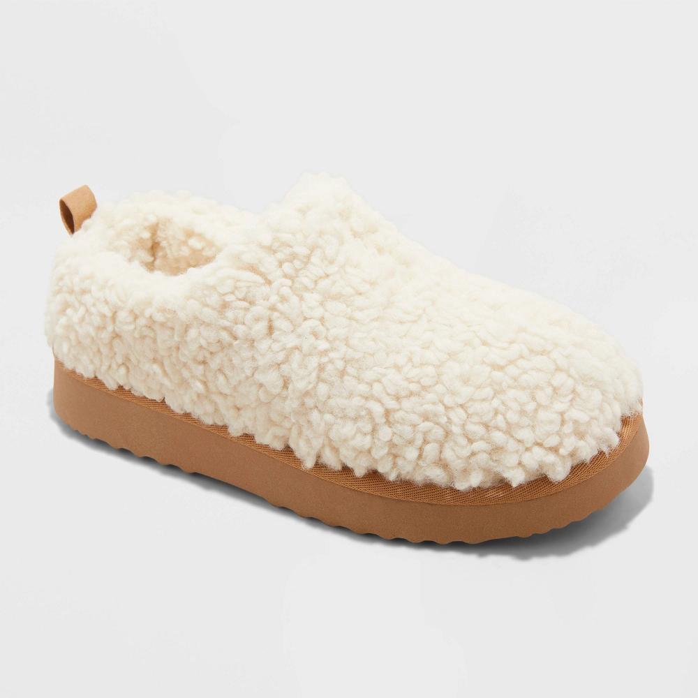 Women's Mia Faux Shearling Clog Slippers - Auden™ Beige 6 Product Image