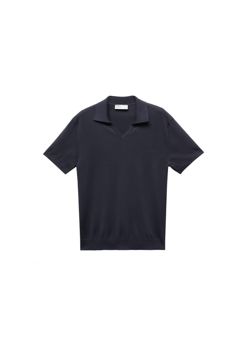 MANGO MAN - Knit cotton polo shirt dark navyMen Product Image