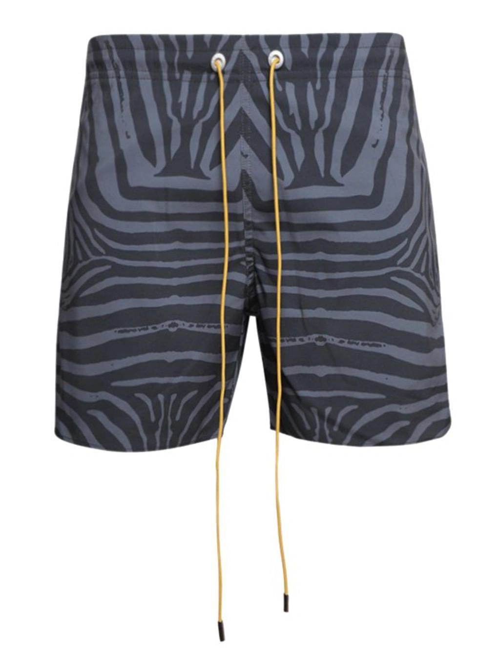 Black & Gray Zebra Swim Shorts Product Image