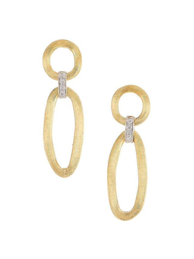 Womens Jaipur Two-Tone 18K Gold & Diamond Mixed-Link Earrings Product Image