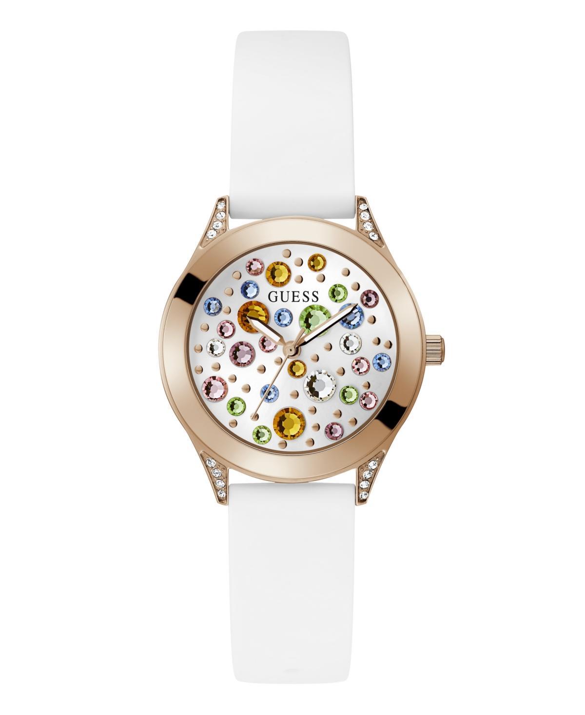 Guess Womens Analog White Silicone Watch 34mm Product Image