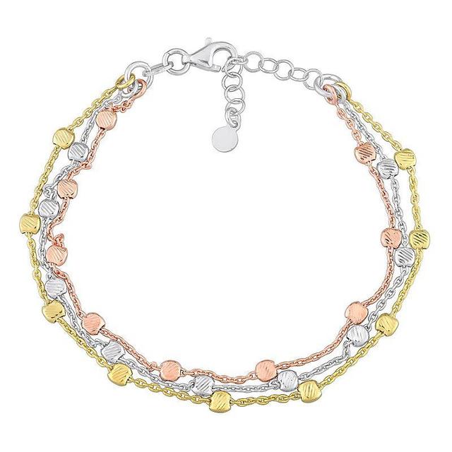 Stella Grace 18k Gold Over Silver Multistrand Chain Bracelet, Womens Multicolor Product Image