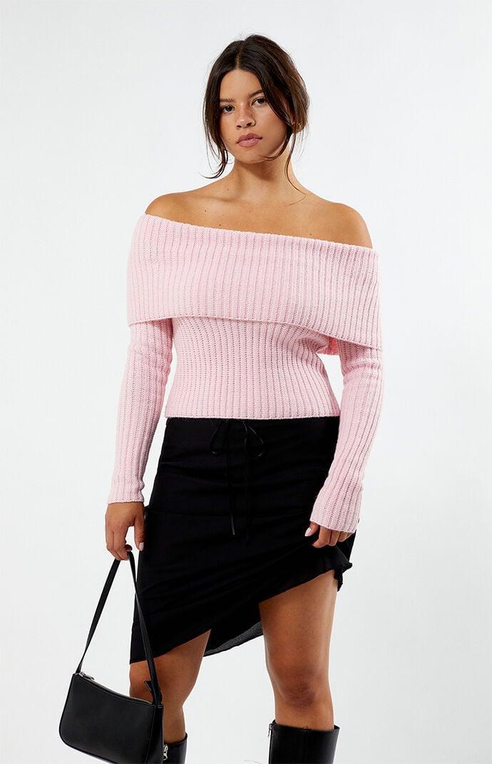 Women's Calista Fold-Over Off-The-Shoulder Sweater Product Image