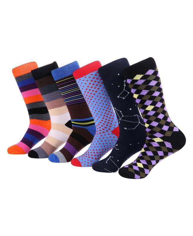 Mens Bold Designer Dress Socks 6 Pack Product Image