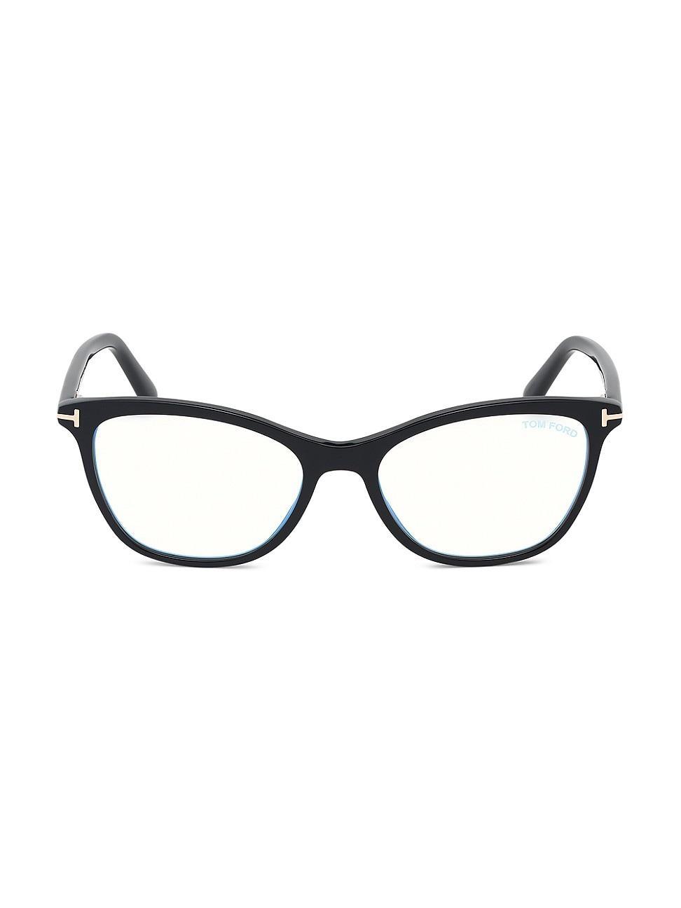 Womens 52MM Square Blue Filter Eyeglasses Product Image