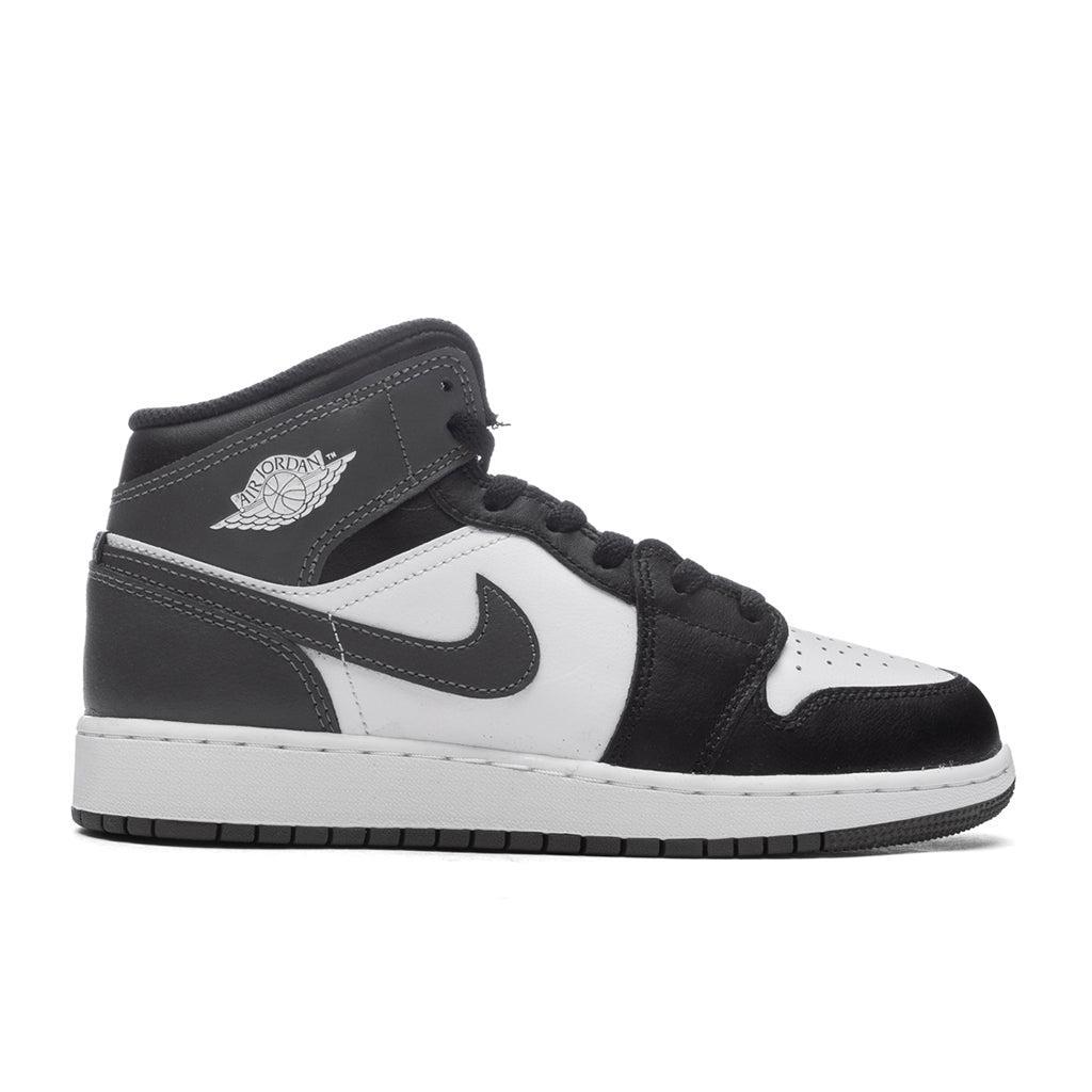 Air Jordan 1 Mid (GS) - Black/Iron Grey/White Male Product Image