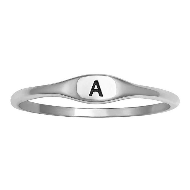 PRIMROSE Polished Oval Oxidized Initial Ring, Womens Gold Tone H Product Image