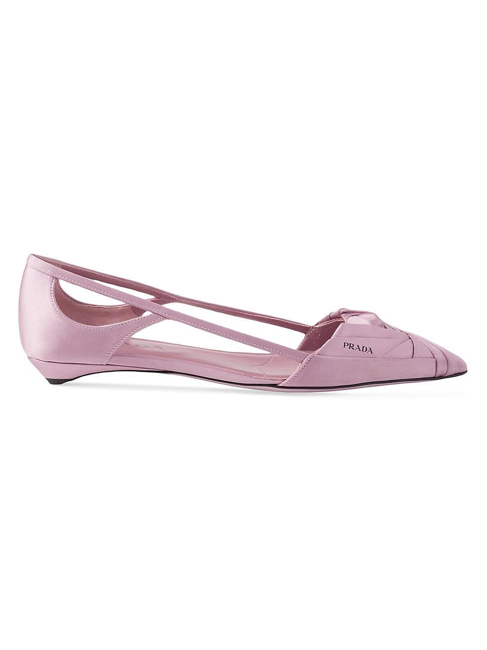 Womens Satin Cut-Out Ballerinas product image