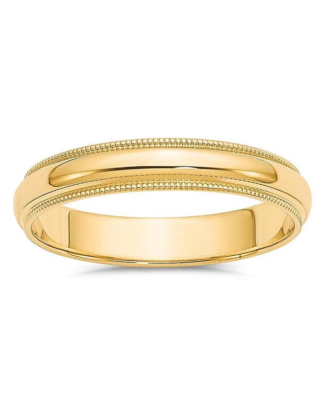 Bloomingdales Mens 4mm Milgrain Half Round Wedding Band 14K Yellow Gold - 100% Exclusive Product Image