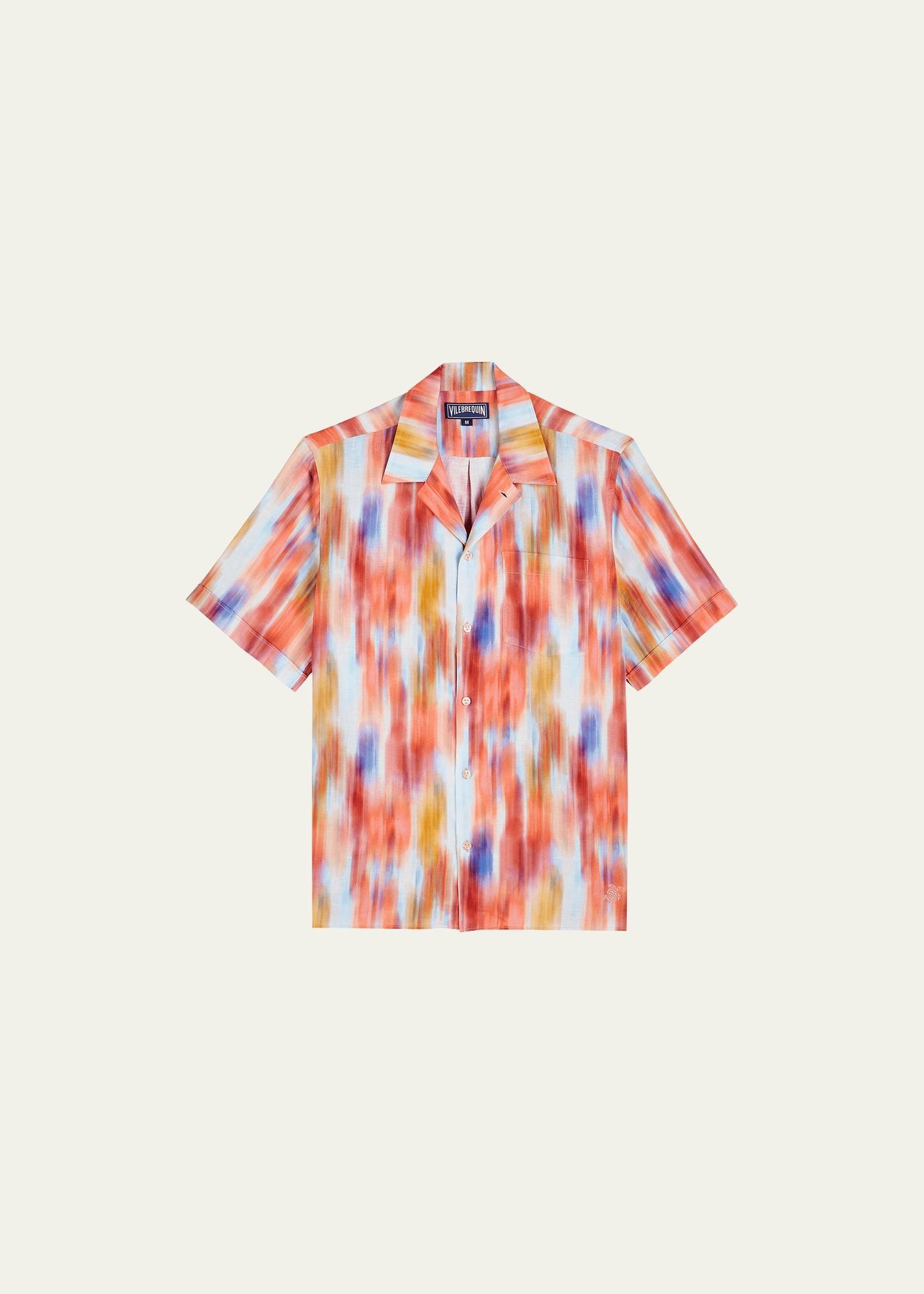 Mens Charli Abstract Linen Camp Shirt Product Image