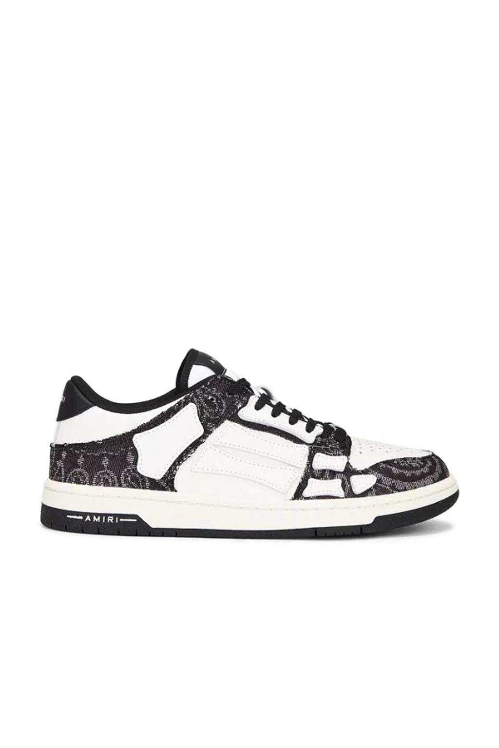 AMIRI Skel Low Top Leather Sneakers In Black White Product Image