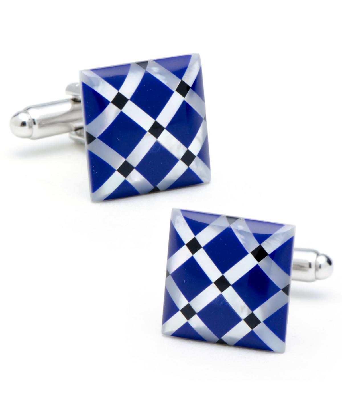 Mother-of-Pearl Diamond Cuff Links, Blue Product Image