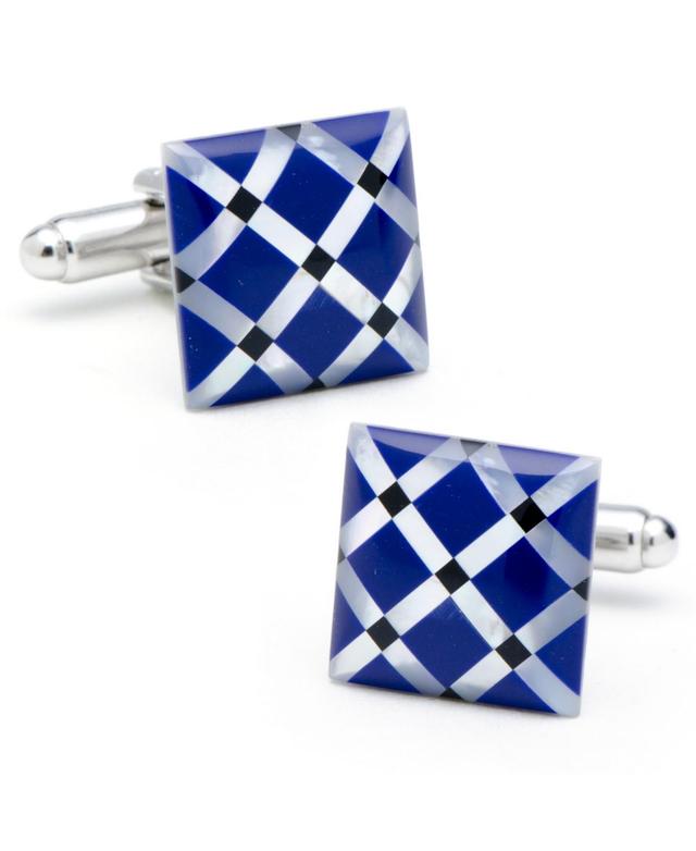 Diamond-Pattern Cufflinks w/ Stones Product Image